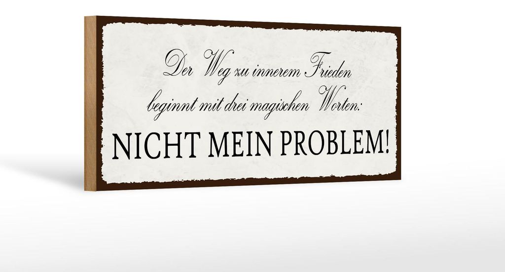 Holzschild Spruch 27x10cm Weg zu innerem Frieden beginnt Produktbild 