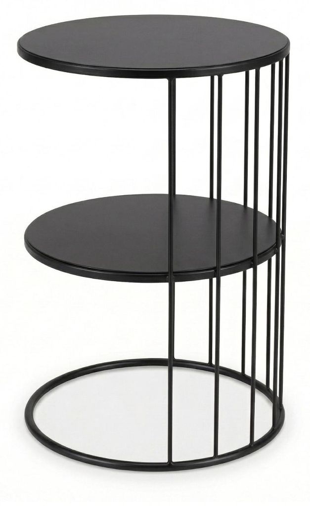 Runder Couchtisch RODA aus Metall, mit Ablage, Ø 52 cm Produktbild 
