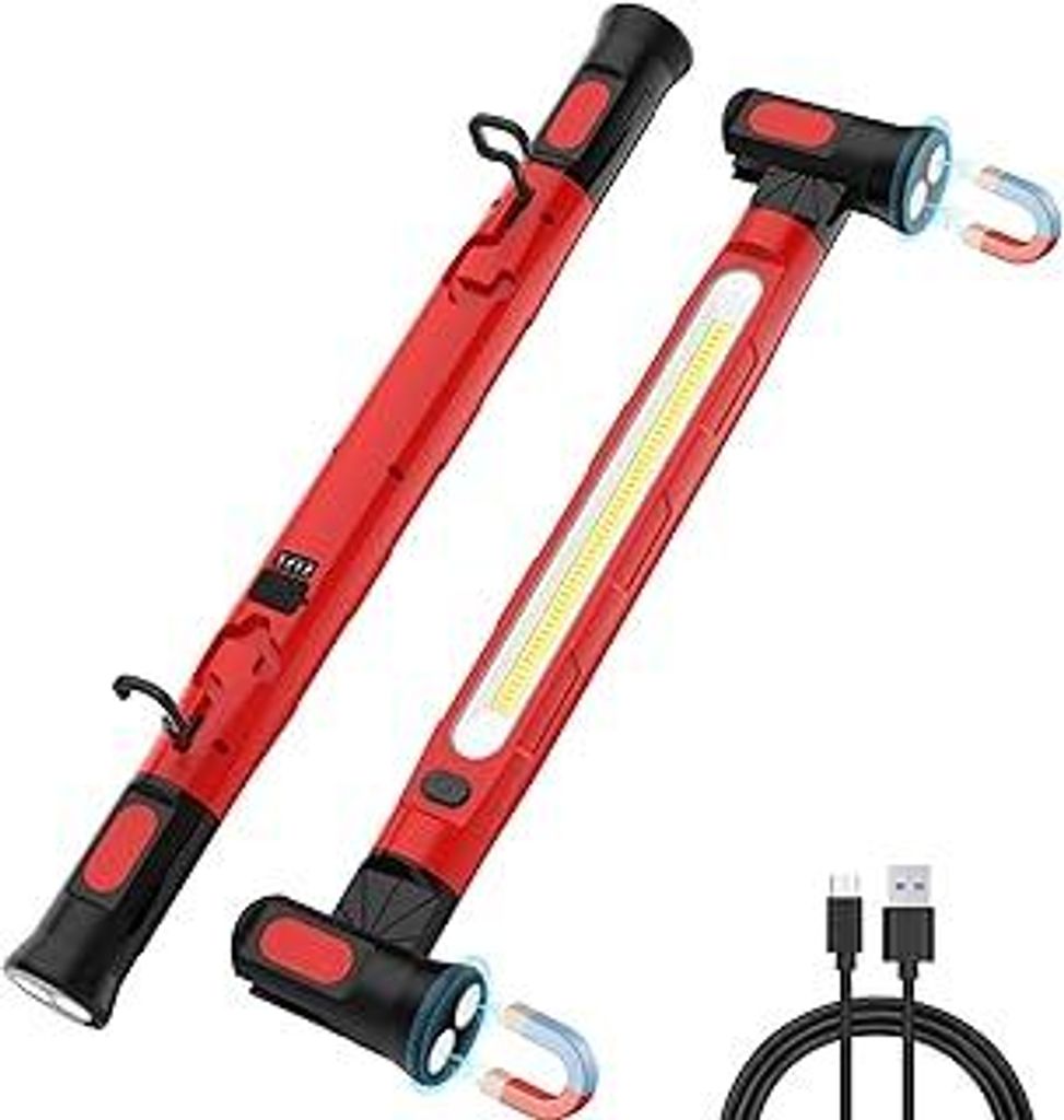 ERAY LED Arbeitsleuchte Echte 3000LM, 6000mAh LED Akku Strahler Wiederaufladbare, Werkstattlampe mit Magnet, 360° Haken, 3 Modi, 180° Drehbar, Mo...