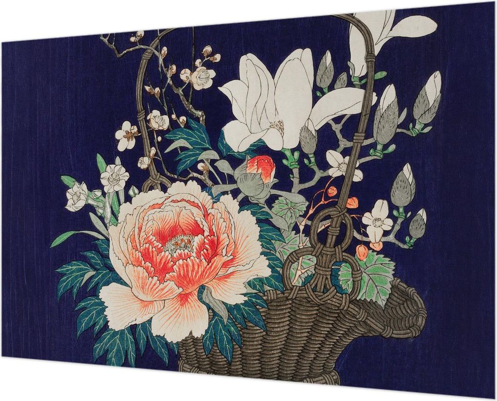 Wandtapete - Dekorative Tapete für Wohnzimmer - Tapetenfolie für Wanddekoration - 152x104 cm - Blumenkorb