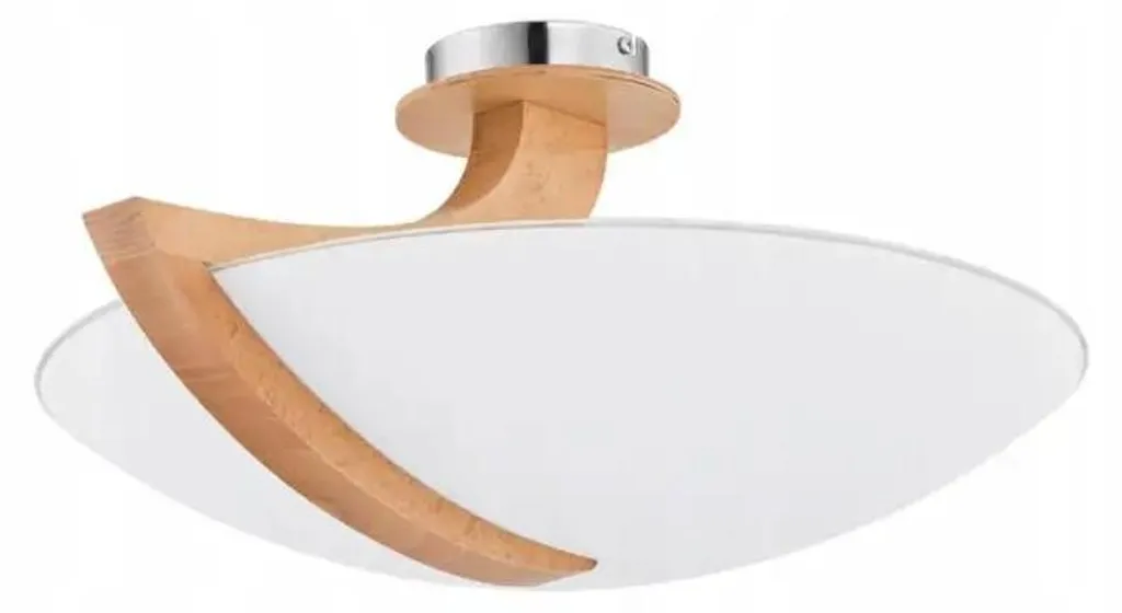Luminaire de plafond scandinave bois et blanc CALMI 3xE14 45cm