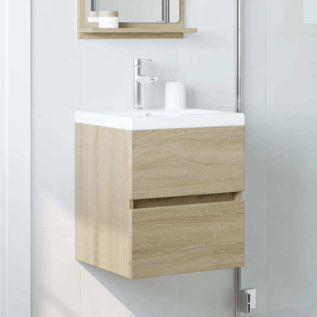 "Winter Sale" Badezimmerschränke - Braun Waschbeckenunterschrank Sonoma-Eiche 41x38,5x45cm Holzwerkstoff DE3086173