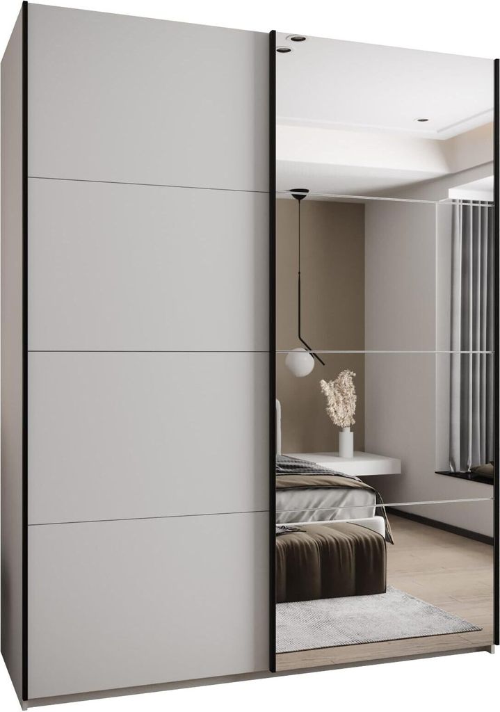 MEBLE KRYSPOL LUX 3 Schrank - 245,5x200x64cm - Weiß, Weiß, Produktbild 