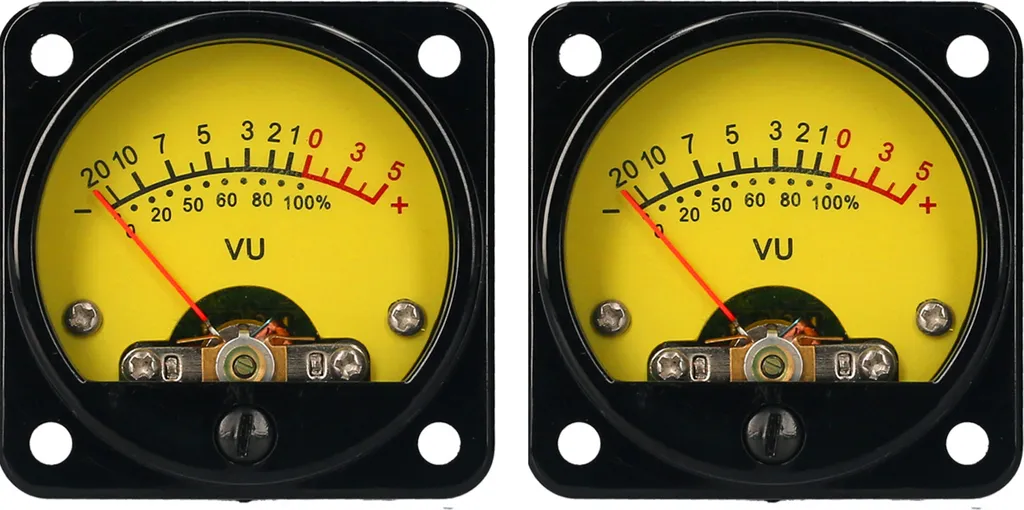 Set de 2 VU-mètres rétro-éclairage jaune avec carte d'amplification