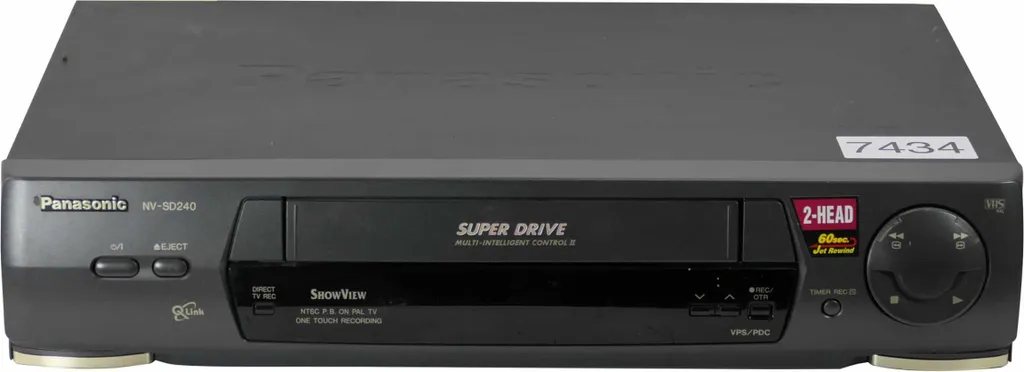 Lecteur Enregistreur VHS Panasonic NV-SD240 Noir pour Cassettes Vidéo