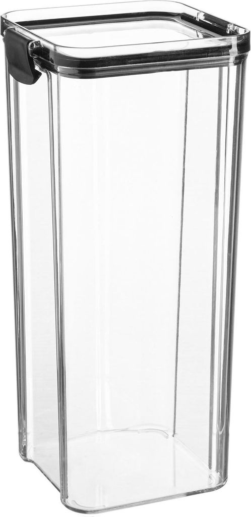 Argon Ta Lebensmittelaufbewahrungsbehälter - PlastikkÃ1/4che Pantry Organizer Jar - luftdichter Clipdeckel - 1,8 Liter - Schwarz