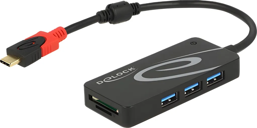 Delock Hub 3 x USB 3.1 Gen 1 Desktop - Extension de bureau 60mm Noire
