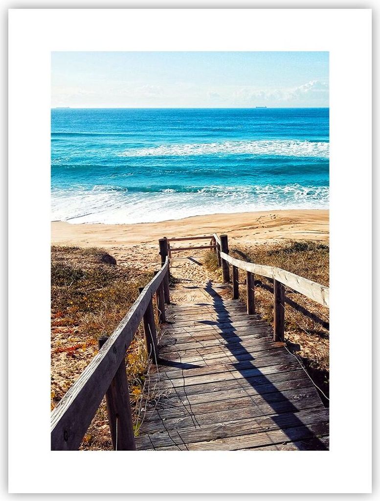 Poster - Poster ohne Rahmen - Meer Strand Eintritt - 30x40 cm - Wand Bild - Wanddeko - Wandbilder - Kunstposter - Wandposter - Bilder - Kunstdruck ...