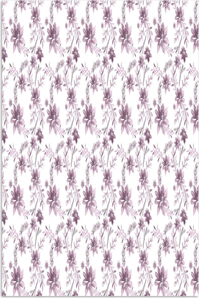 MuchoWow Poster Blumen - Lila - Muster 60x90 cm - Wanddekoration