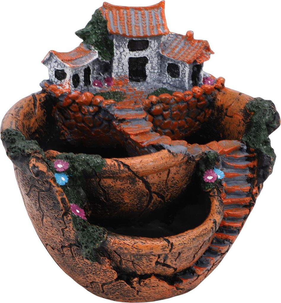 Fairy Garden Flower Pot Mini Landscape Decorative Flower Planter for Succulents Plants Home Office Balcony Ornament