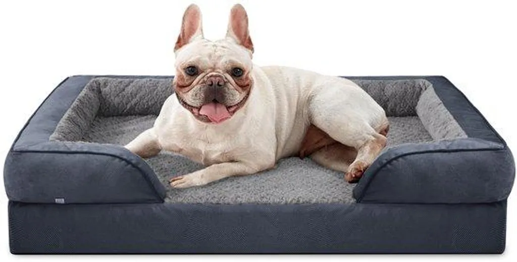 Panier pour Chien Orthopédique Gris 71x58x16 cm Mousse à Mémoire