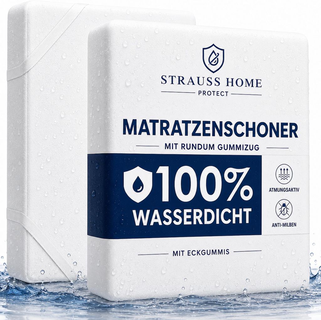 Strauss Home Matratzenschoner 90x200 cm Wasserdicht – Produktbild 