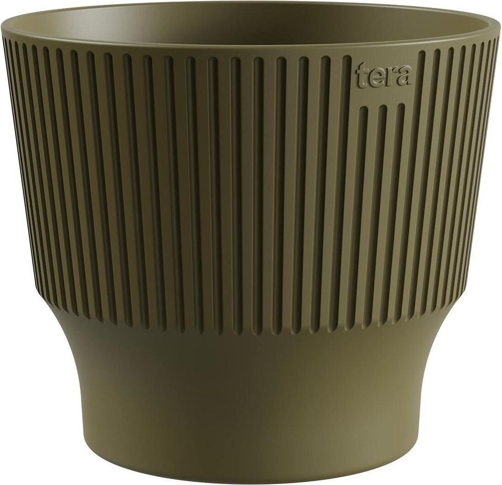 TeraPlast Pflanzgefäße MINI Clover olivgrün 15 cm - Kunststoff