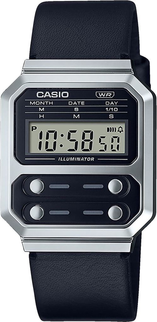 Casio Digitaluhr Armbanduhr Vintage A100WEL-1AEF Lederband