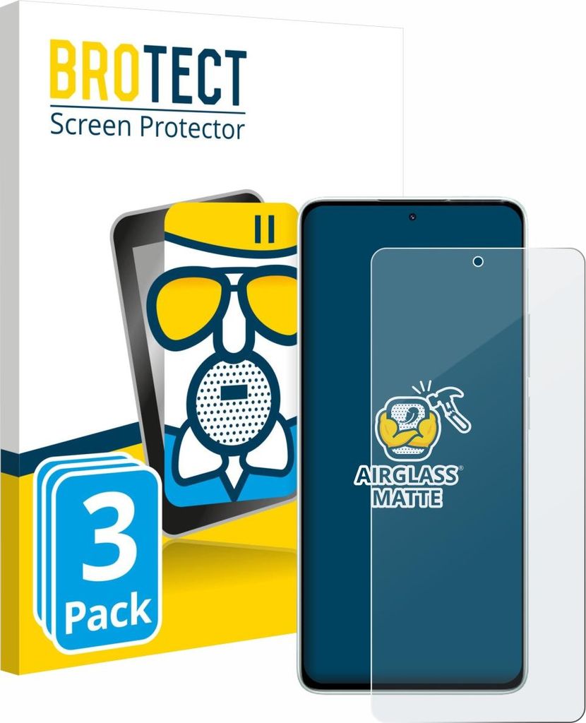 3x BROTECT Entspiegelungs Schutzglas für Xiaomi Redmi Note 14 5G Schutzfolie Panzer Folie Glas Display Schutz matt