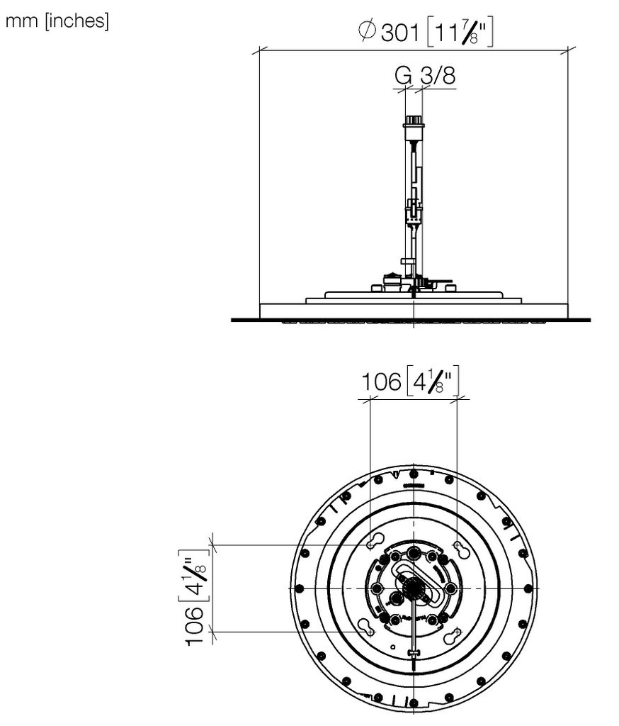 Dornbracht Regenbrause für Deckeneinbau, rund, LED-Beleuchtung, 28034970-42