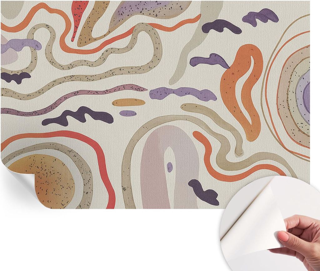 Selbstklebende Wandtapete - Dekorative Tapete für Wohnzimmer - Klebefolie für Wandbilder - Tapetenfolie für Wanddekoration - 104x70 cm - Abstrak...