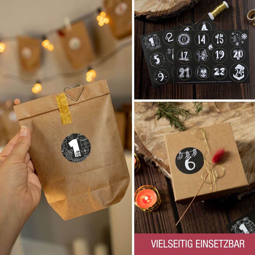 Adventskalender zum befüllen - 24 XL Kraftpapiertüten mit Produktbild 4