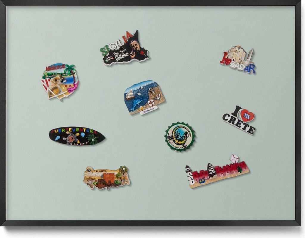Magnetische Tafel 80x60 cm – Schwarzer Rahmen – Farbe Celadon – Magnetwand, Memoboard – Kinderzimmer, Büro