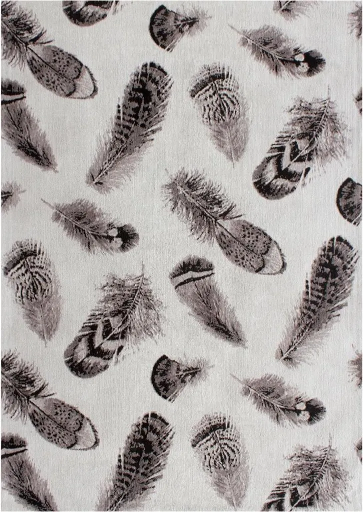 Tapis de salon avec plumes antidérapant en coton pour sols froids