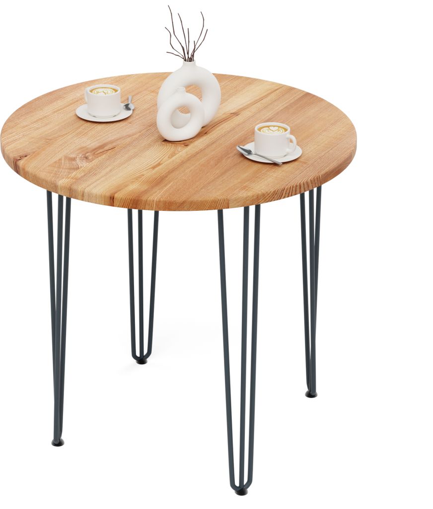 LAMO Manufaktur Tisch rund 80 cm | Holztisch rund, Esstisch für 2 Personen | Runder Tisch für Küche, Esszimmer | Stärke: 28mm, Farbe: Dunkel, B...