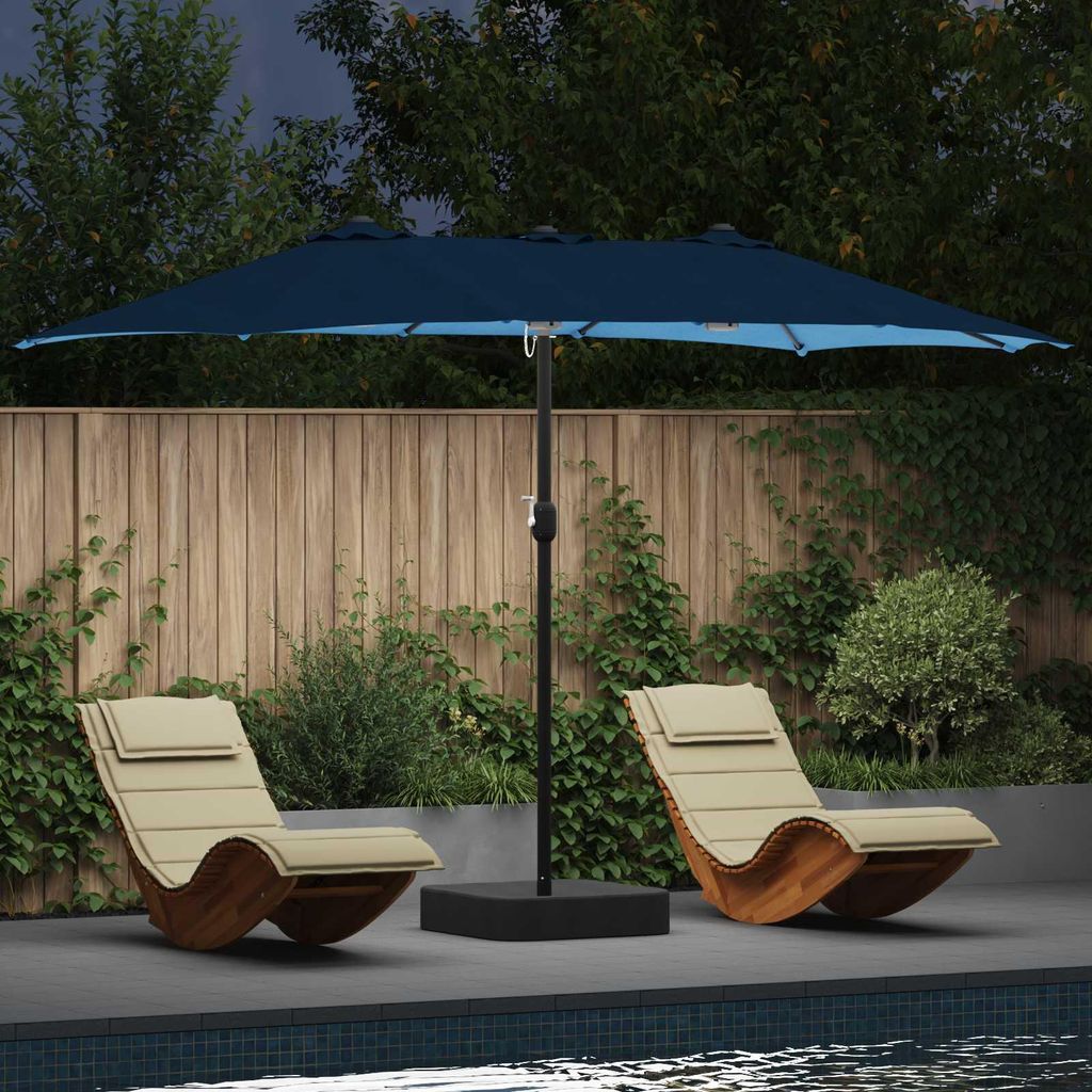 Maison Exclusive - Garten-Sonnenschirm Azurblau 385 x 209 x 244 cm Polyester
