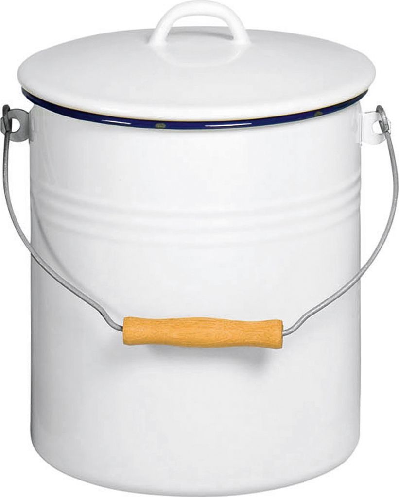 KARL KRÜGER Odpadkový koš s víkem 5l bílý smaltovaný Obrázek produktu 