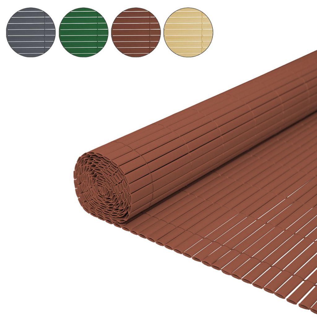 Jiubiaz Sichtschutzmatte PVC Sichtschutzzaun Windschutz fur Garten Balkon und Terrasse Braun 180x400cm