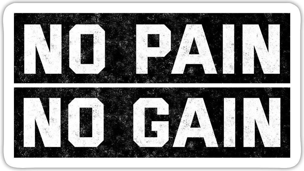Spreadshirt No Pain No Gain Statement Sticker Aufkleber, 10 x 10 cm, Mattweiß