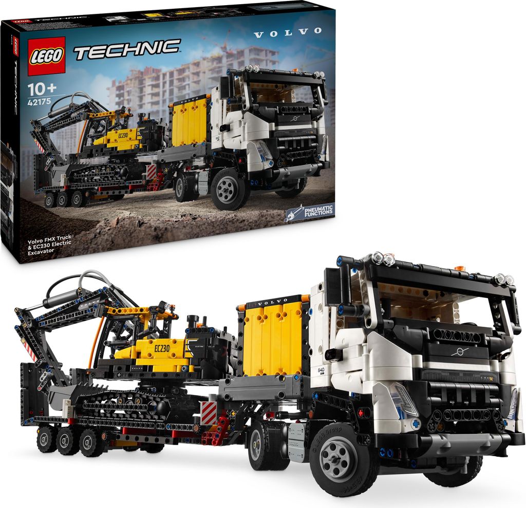 LEGO Technic Volvo FMX LKW mit EC230 Electric Raupenbagger, Bauspielzeug, Fahrzeug-Spielset für Jungen und Mädchen ab 10 Jahren, Baufahrzeuge 42175