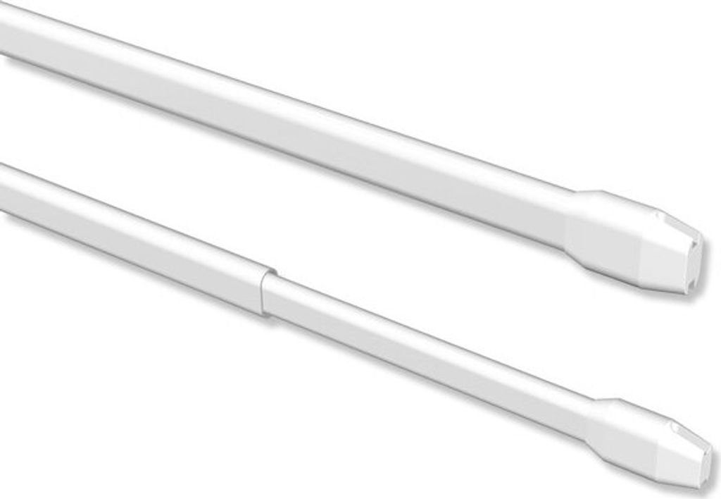 Interdeco Vitragestangen, Scheibenstange Weiß, 50-80 cm (Packung 8 Stück)