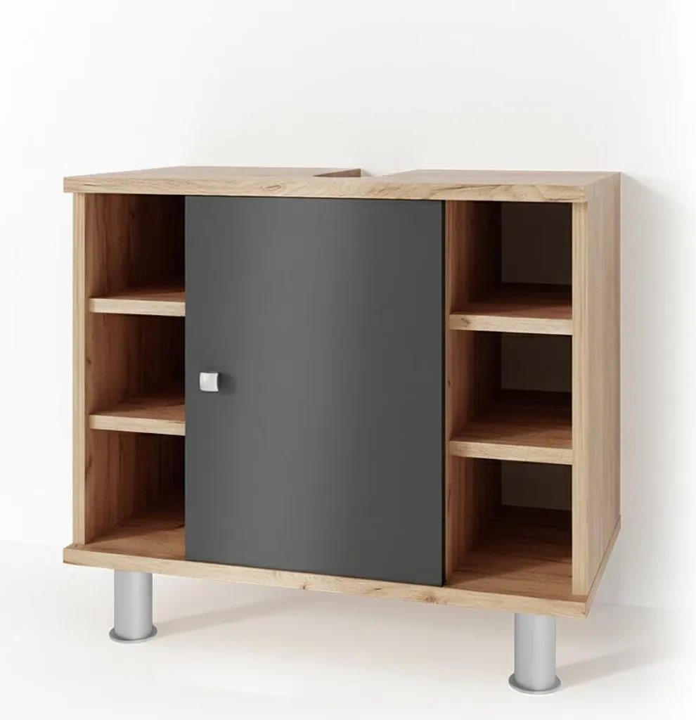 Vicco Fynn Mobiletto Bagno 60x54 Antracite/Quercia - Qualità Garantita