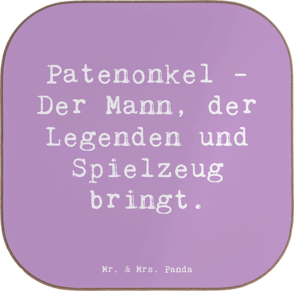 Mr. & Mrs. Panda Tassen Untersetzer Spruch Patenonkel Geschenk - Lavendeltraum - handgemacht, Tischuntersetzer, Holzuntersetzer, Familie, Gläser, ...