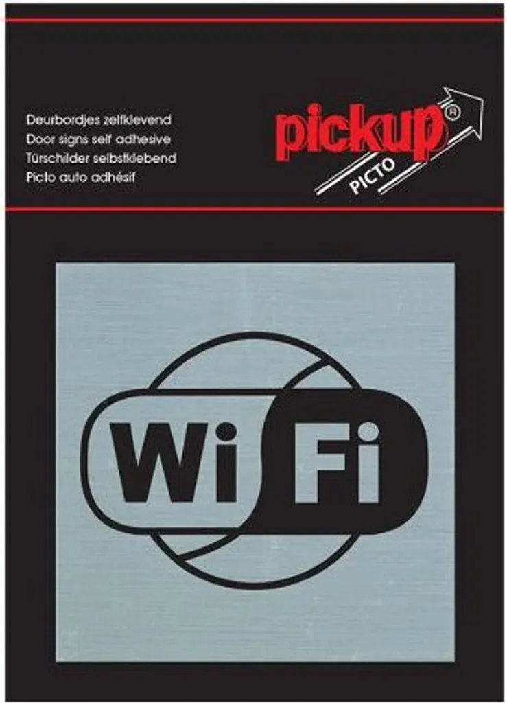 Signalétique Zone Wifi Aluminium 80x80 mm pour Cafés et Hôtels