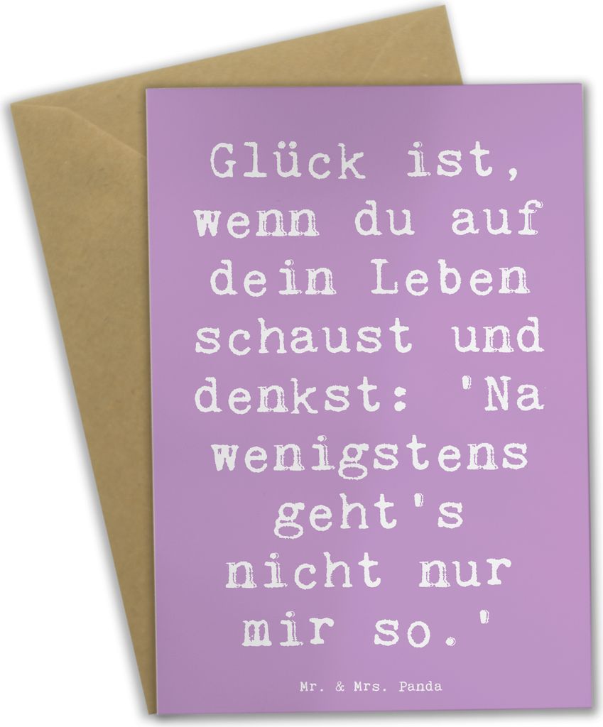 Mr. & Mrs. Panda Grußkarte Spruch Glück Gemeinsam - Lavendeltraum - Geschenk, Lebensfreude, Leben, Motivation, Lächeln, osterkarte, Gefühl, hoc...