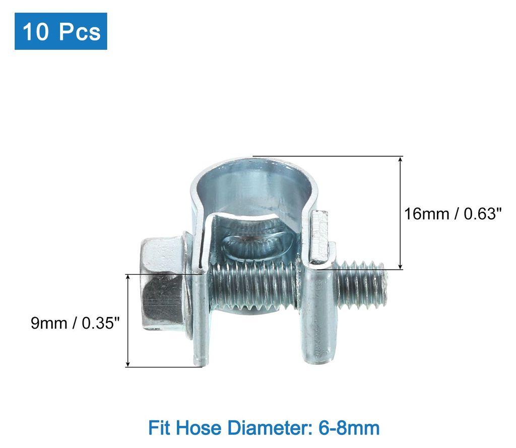 10 Stš¹ck Rohrschellen - 6-8mm Rohrklemme Schraubrohrschellen Rohrbefestigung Schlauchklemmen aus Eisen fš¹r Home Gas Rohr Wasser Rohr Tank Aut...