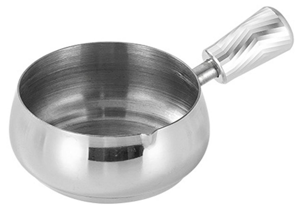 Saucenbecher aus Edelstahl 304, Espressomessbecher mit ergonomischem Holzgriff und V-förmigem Ausguss, geeignet für Kaffee, Milch, Tee und Saucen