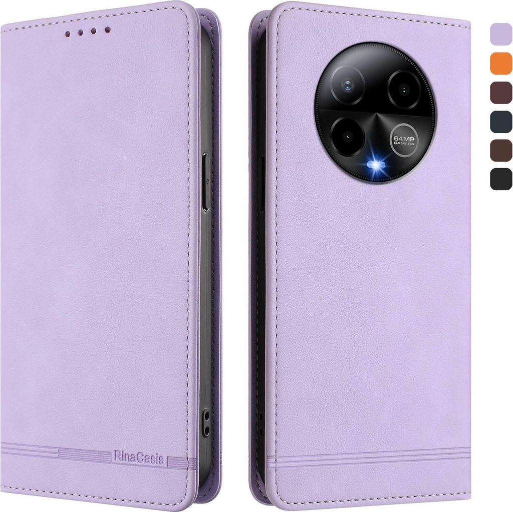Hülle für Bold K50, Retro Kunstleder Ständer Klapphülle mit Kartenfächer und Magnetische Violett
