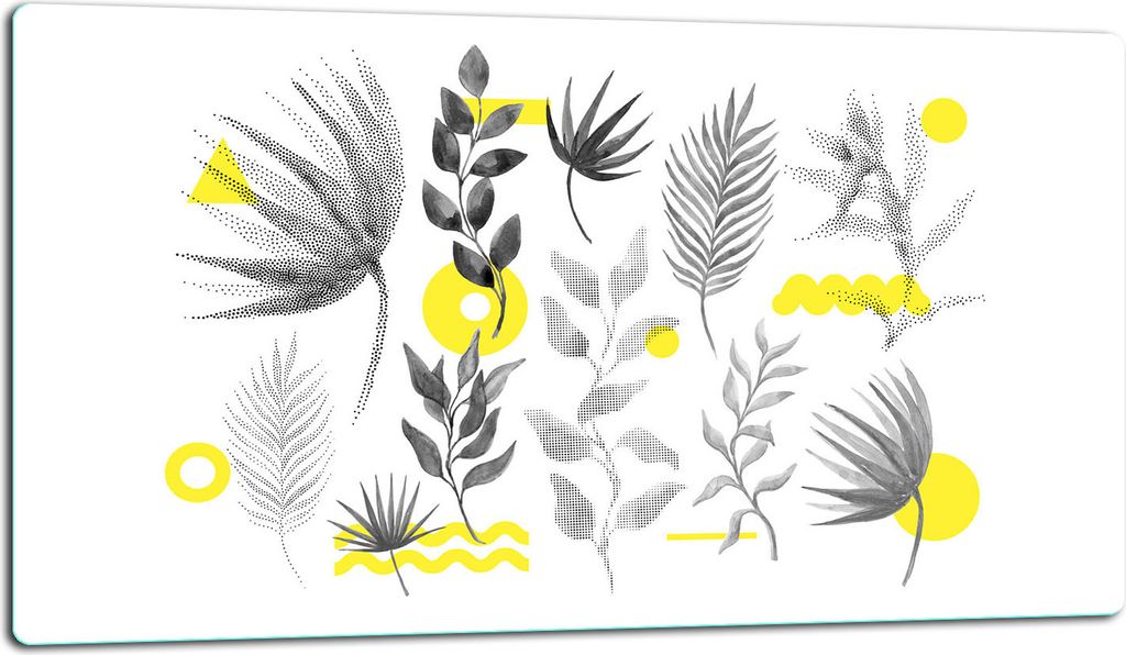 Glasschneidebrett Herdabdeckplatte Glaskeramikkochfeld Universal 52x30 cm Blumen Weiß