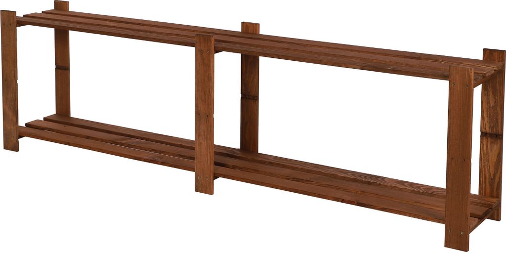 Holzregal PINEPEAK | HxBxT 50x170x28cm | 2 Fachboden | 1,2cm dickes Kiefernholz | Braun