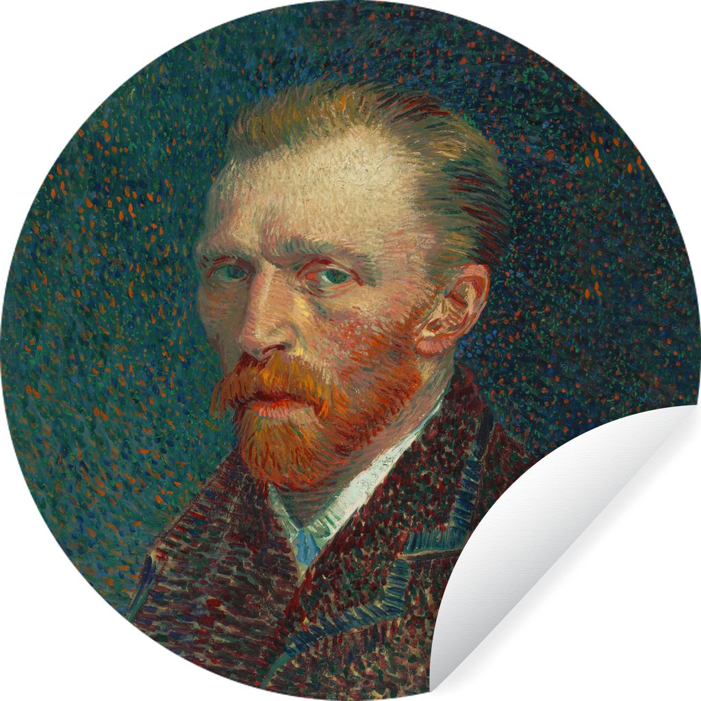 MuchoWow Runde Wandtattoo - Wandsticker Tapete Aufkleber Kunst - Van Gogh - Alte Meister - Selbstporträt Ø 100 cm Selbstklebend und Repositioni...