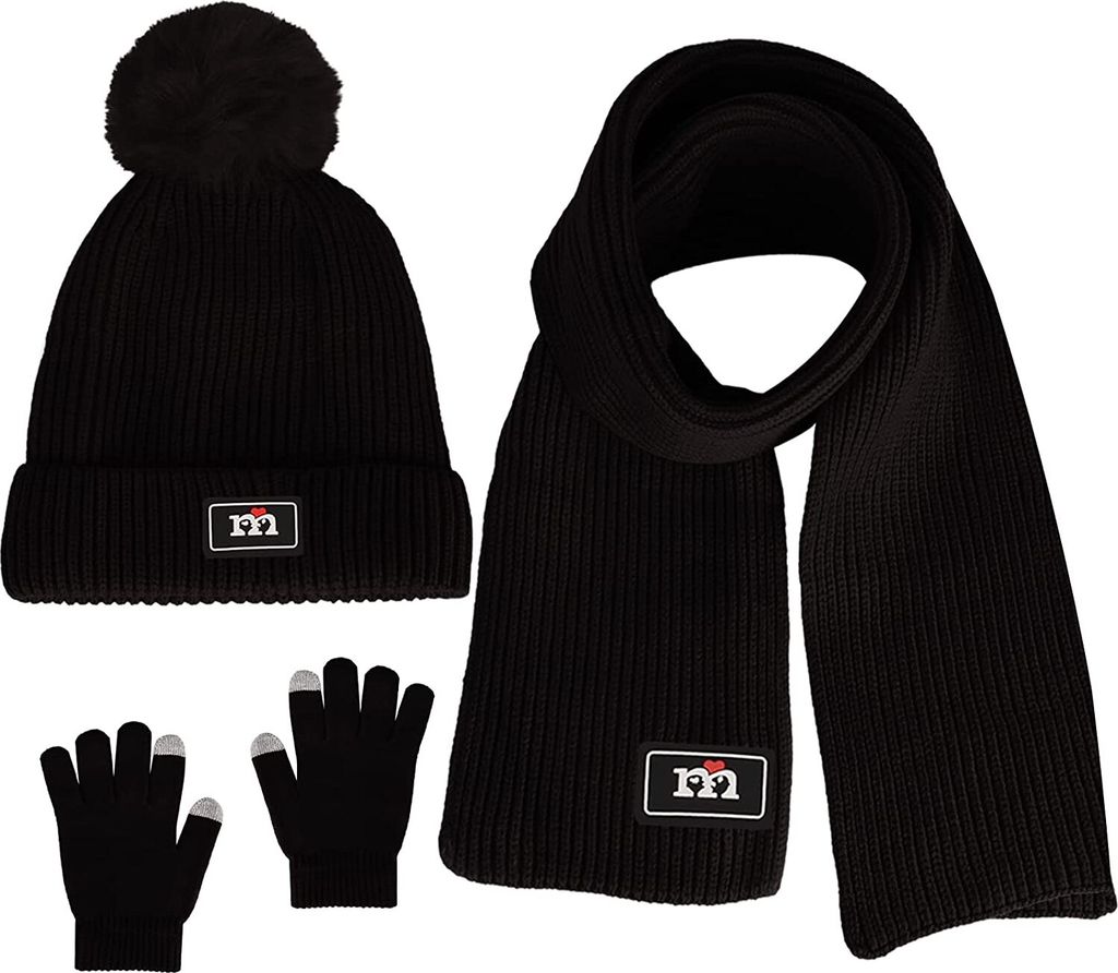 ANTCOOL Kinder Winter Strandmütze Schal Handschuhe Set 2-10 Jahre alt Jungen Mädchen Winter Stricken Warmes Fleece Futter Kinder Mütze Schal Han...