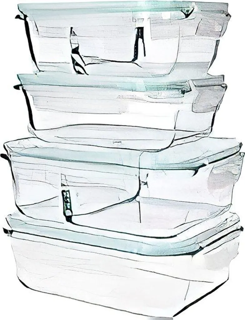 Set de 4 boîtes préparation repas en verre avec couvercles hermétiques