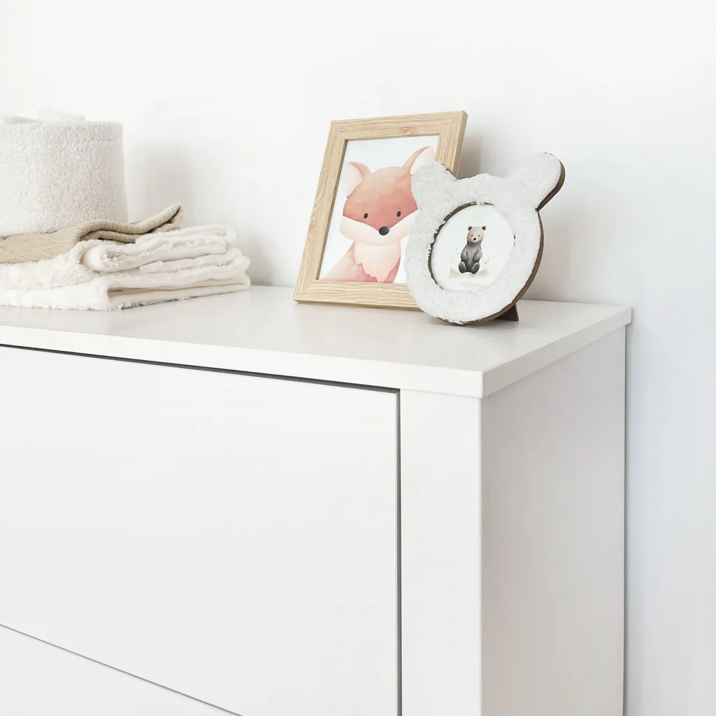 Commode à langer ATB 101 x 85 x 75 cm avec tiroirs pour chambre bébé - 9