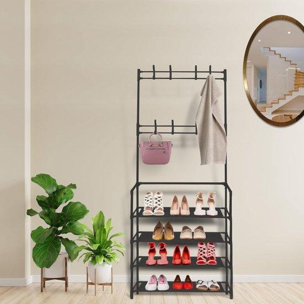 Industriële garderobekast met schoenenrek, modern design Productafbeelding 
