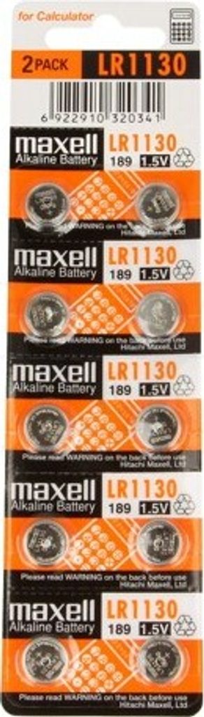 1x Batterie: alkalisch LR1130,LR54,SR54,Knopfzelle LR1130 MAXELL B10 Batterien 1,5V