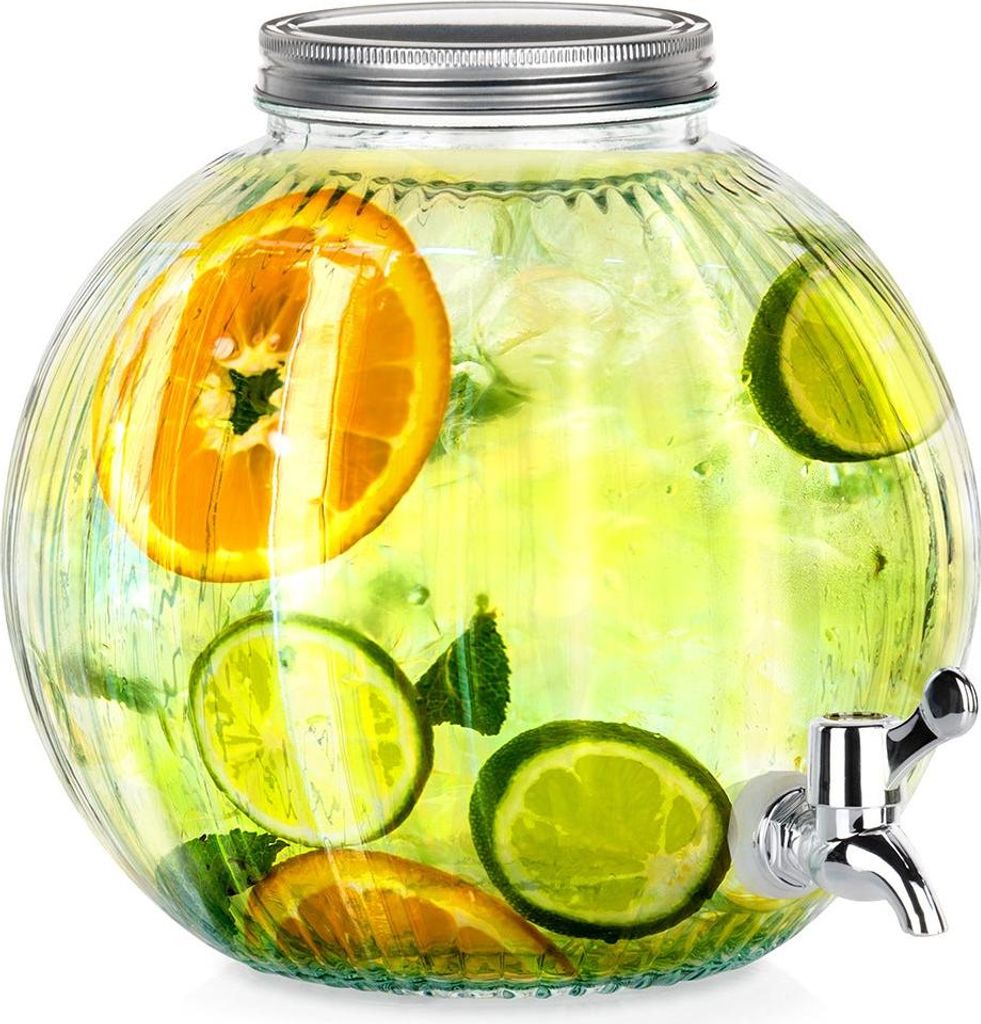 Glas-Getränkekrug mit Zapfhahn 5,5 l Produktbild 
