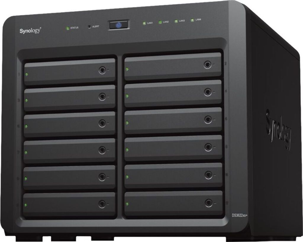 Synology Disk Station DS3622XS+ - NAS-Server - 12 Schächte - SATA 6Gb/s - RAID RAID 0, 1, 5, 6, 10, JBOD, RAID F1 - RAM 16 GB - Gigabit Ethernet /...