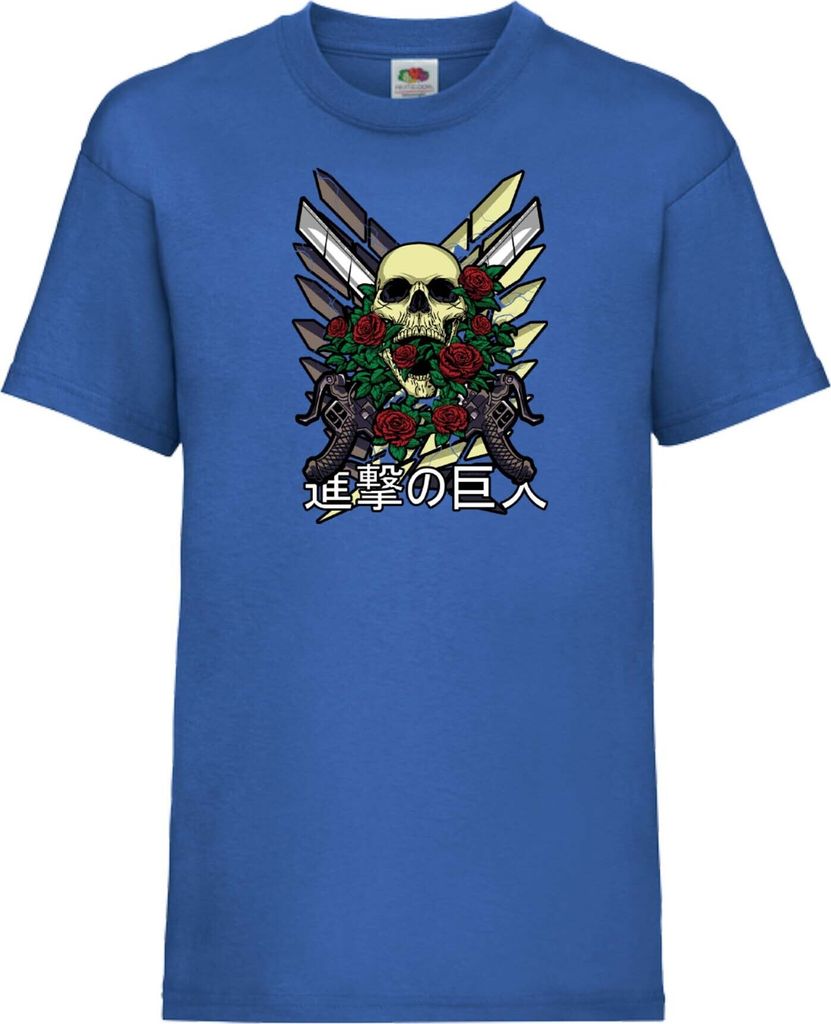 Kinder T-Shirt Attack Anime On Titan 02 Beast Attack, 5-6 Jahr - 116 / Blau