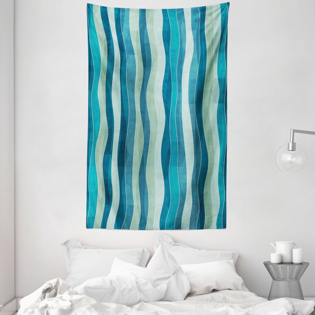 ABAKUHAUS Abstrakt Wandteppich und Tagesdecke, Grunge Wellenmuster aus Weiches Mikrofaser Stoff Waschbar ohne Verblassen Digitaldruck, 140 x 230 cm...